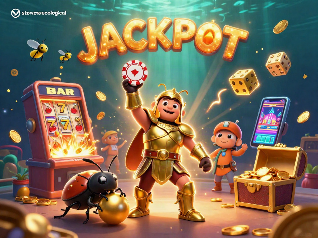 Experience the thrilling gamble of stoeckerecological with a vibrant jackpot celebration scene.